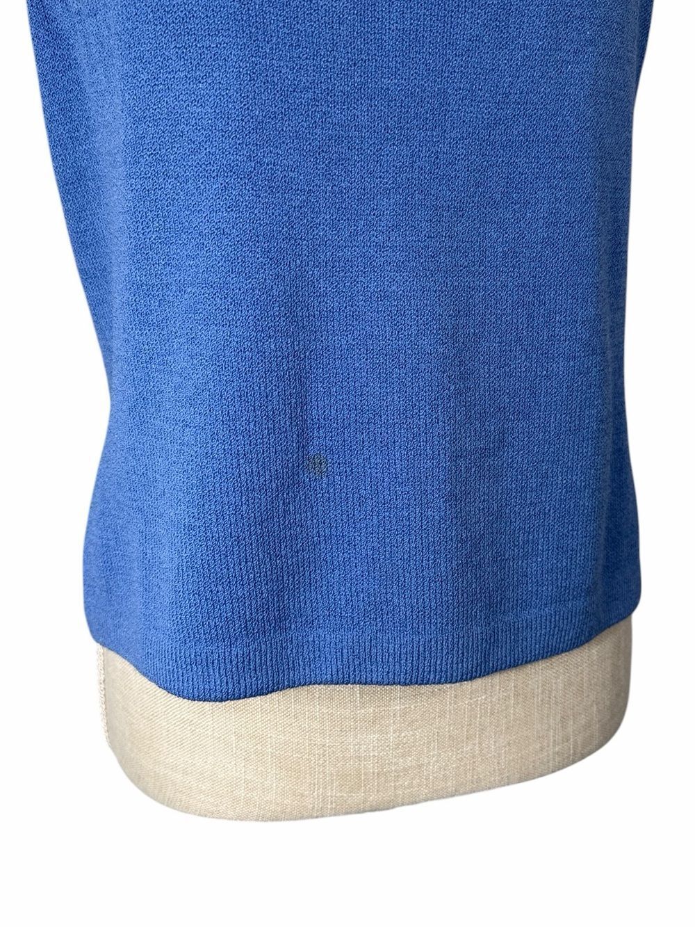 St. John Blue & Cream Knit Preloved Tank Top - Picture 5 of 5